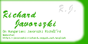 richard javorszki business card